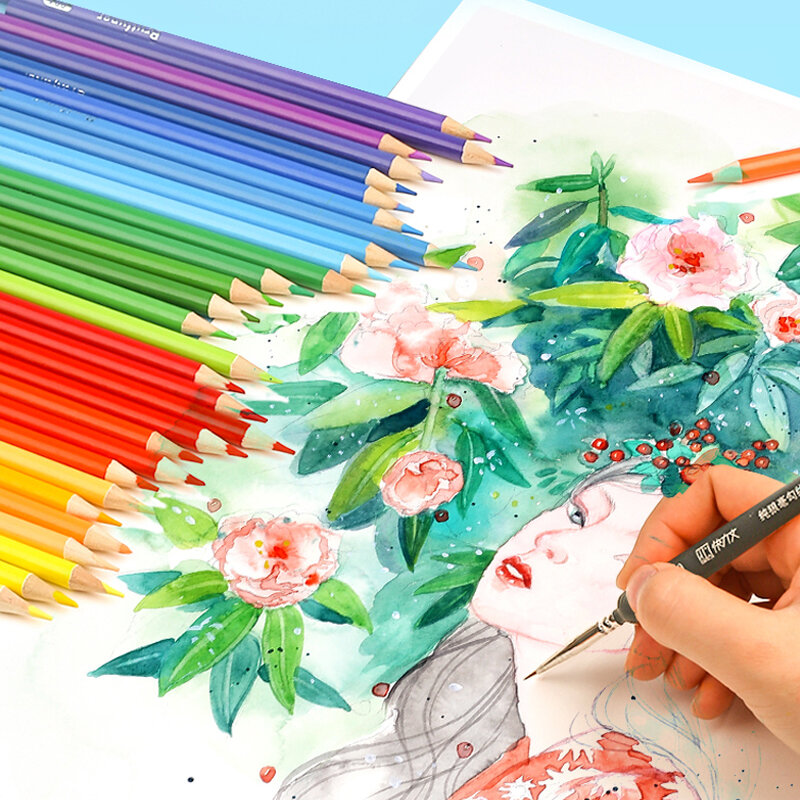 Brutfuner – ensemble de crayons de couleur, 48/72/120/150/180 couleurs, aquarelle douce, crayons de couleurs solubles dans l'eau, fournitures de croquis de peinture d'artiste