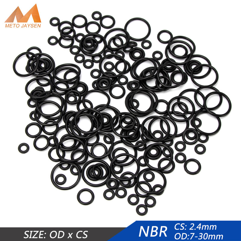 20pcs NBR Nitrile Rubber Sealing O-ring Gasket Replacement Seal O ring OD7mm-30mm CS2.4mm Black Ring Washer DIY Accessories S65