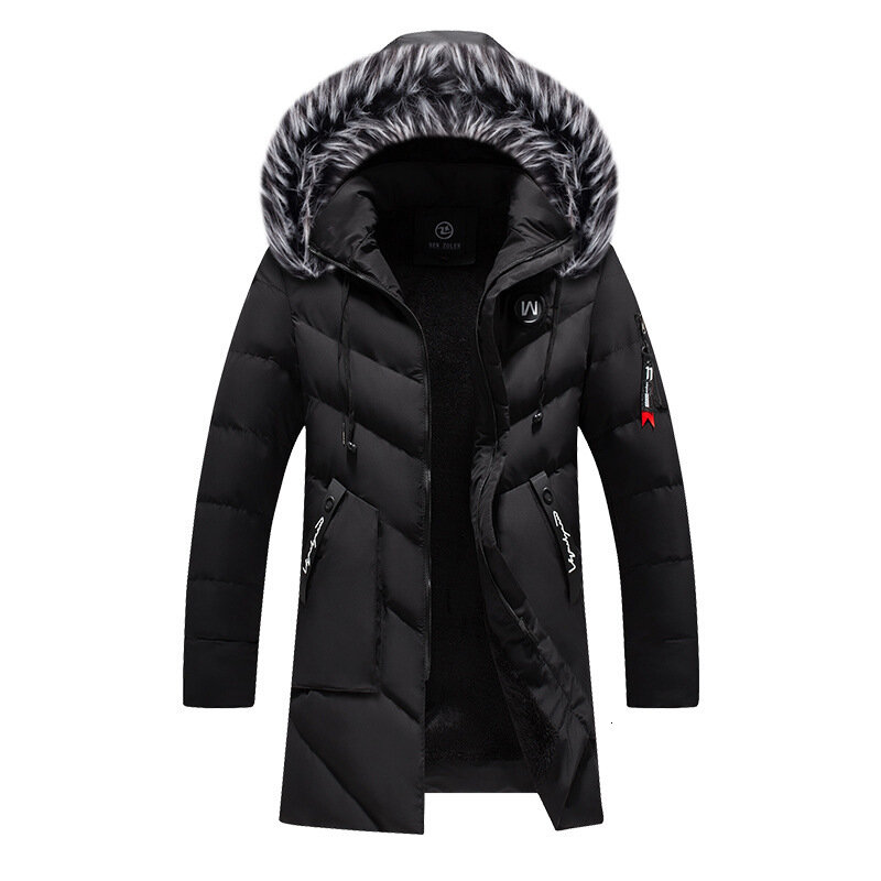 冬の綿ジャケット服男性であっても帽子ロングファンド保温コットン増加ダウン肥厚綿緩い
