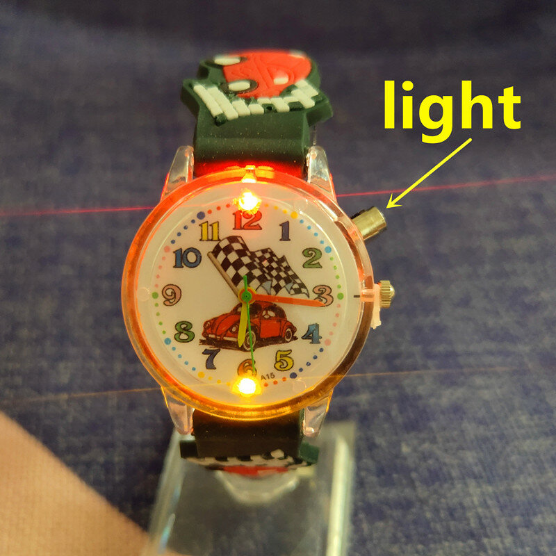 Relógio infantil luminoso de quartzo, relógio de desenho animado para meninos, brinquedo para aprendizado de crianças, presente de festa de aniversário, novo, 2021