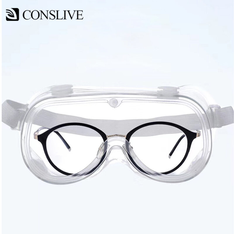 Protective Glasses Fully Enclosed Safety Goggles Eyes Protection Anti Fog Chemical Lab Eyewear ( Available to Wear Glasses )