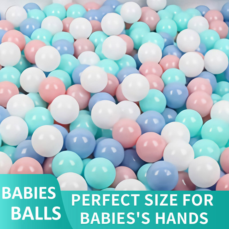 100pcs 아기 크기 믹스 컬러 플라스틱 구 덩이 안전 어린이 파스텔 멀티 다채로운 조합 혼합 놀이 공 팩 풀 부드러운 장난감 선물
