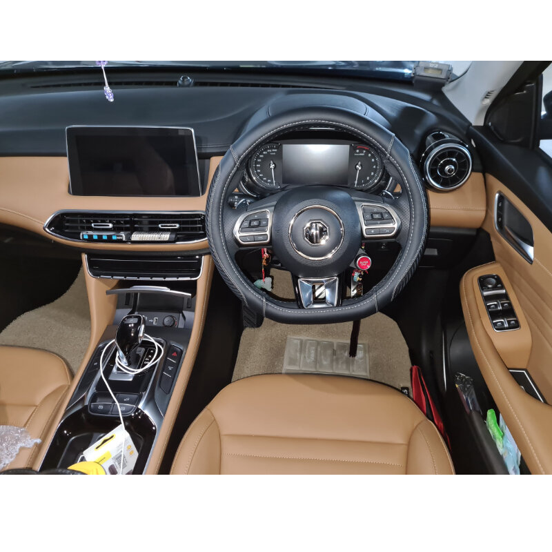 Pegatina de acero inoxidable para Botón de volante de coche MG HS, 2 piezas, emblema de automóvil, calcomanía de estilo, decoración Interior de automóvil