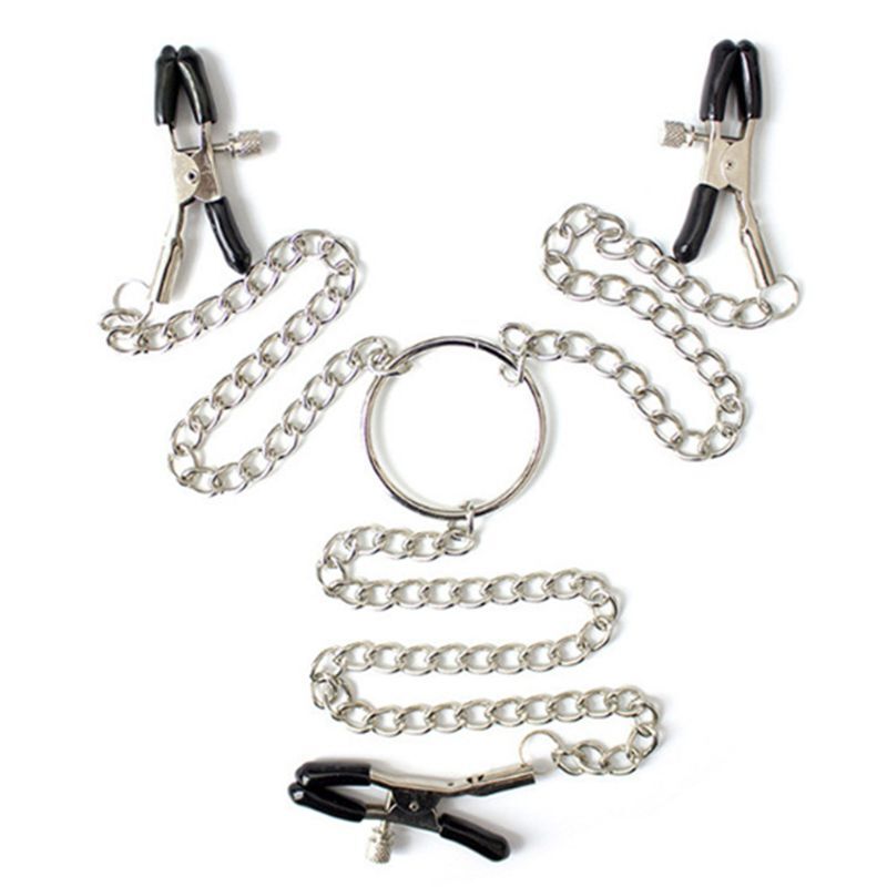 Cadena con pinzas de Metal para mujer, pezón Sexy, pecho, cadena con pinzas, collar, Juguetes sexuales para parejas, 1 ud.