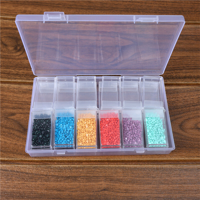 صندوق تخزين خلايا متعددة لتقوم بها بنفسك الماس اللوحة التطريز اليدوى الخياطة خرز للمجوهرات أزرار صندوق تخزين المنظم