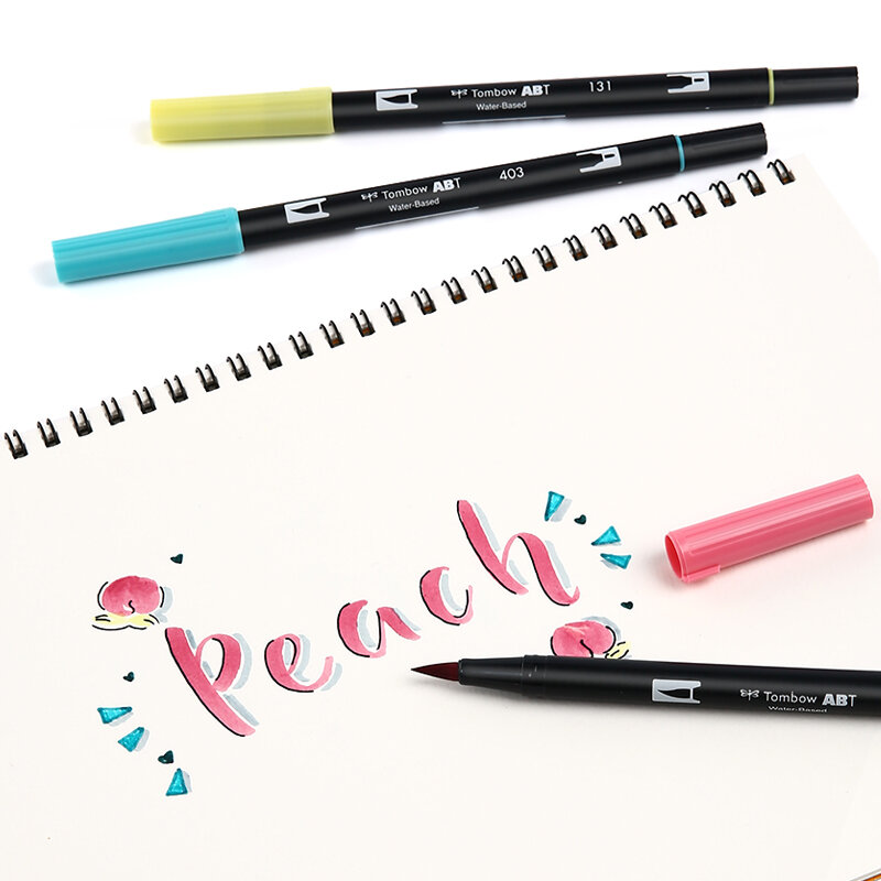 Japan10pcs/set pióro do kaligrafii zestaw podwójna miękka szczotka akwarela markery Pen Draw napis animacja projekt akcesoria do malowania