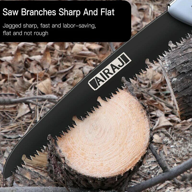 AIRAJ Multifunctional Folding Saw Blade Hand Saw Woodworking Cutting Tools SK5 Steel Handle Collapsible Sharp Garden Saw