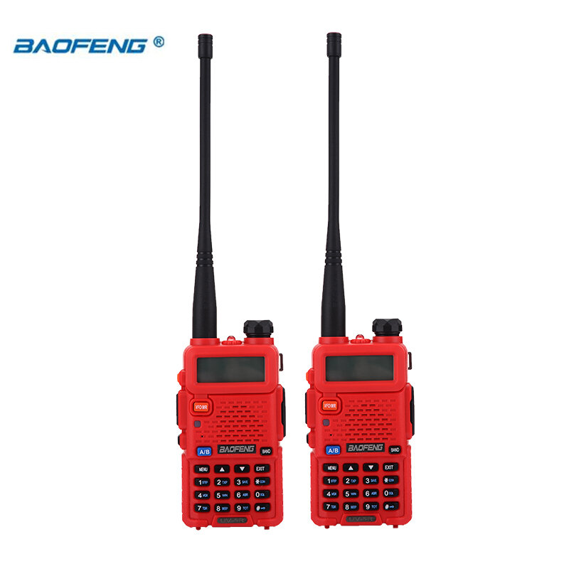 BaoFeng walkie talkie UV-5R pçs/lote 2 rádio em dois sentidos baofeng uv5r 128CH 5W VHF UHF 136-174Mhz & 400-520Mhz