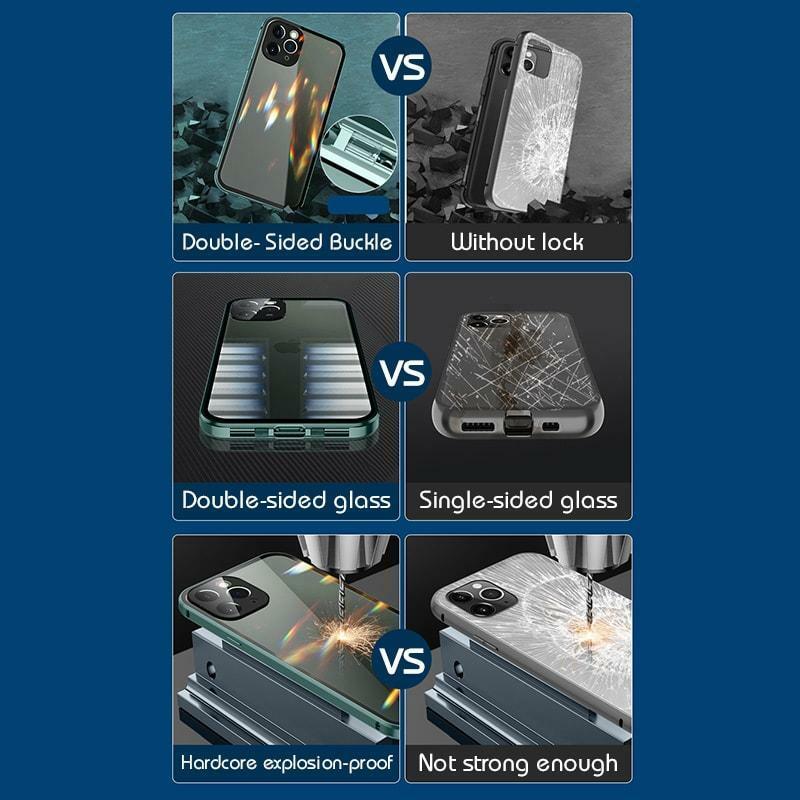 Funda con hebilla de doble cara para iPhone, carcasa de armadura híbrida a prueba de golpes para iPhone 11pro Max