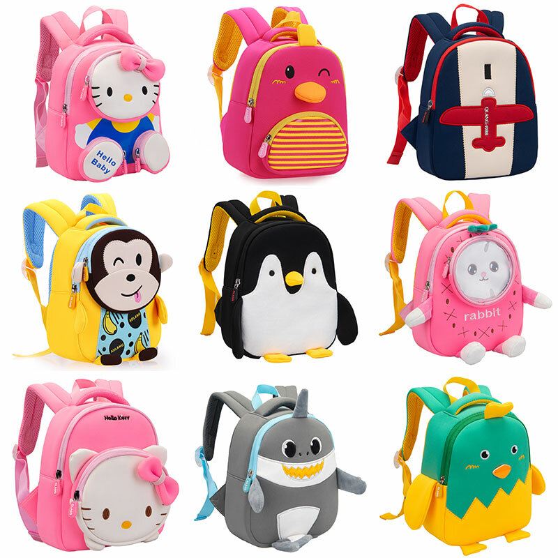 GREATOP-mochilas escolares en 3D para niños y niñas, morrales con dibujos de animales para guardería, novedad de 2021