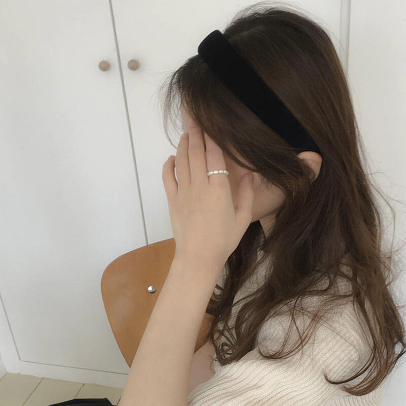 1 pçs moda retro veludo bandana francês elegante bandana ampla borda headdress menina simples e versátil hairpin acessório de cabelo