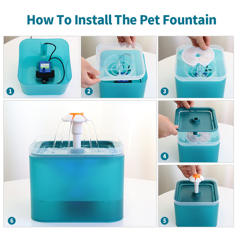 Водяной фонтанчик TY для домашних животных, автоматический дозатор воды для кошек, USB, светодиодная подсветка, умный дозатор воды для собак и ...