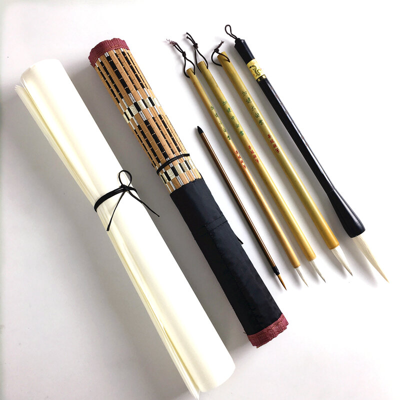 Conjunto de pincéis de pintura em estilo clabor, caneta pincel de caligrafia tradicional, grande, médio e pequeno, artigo de papelão