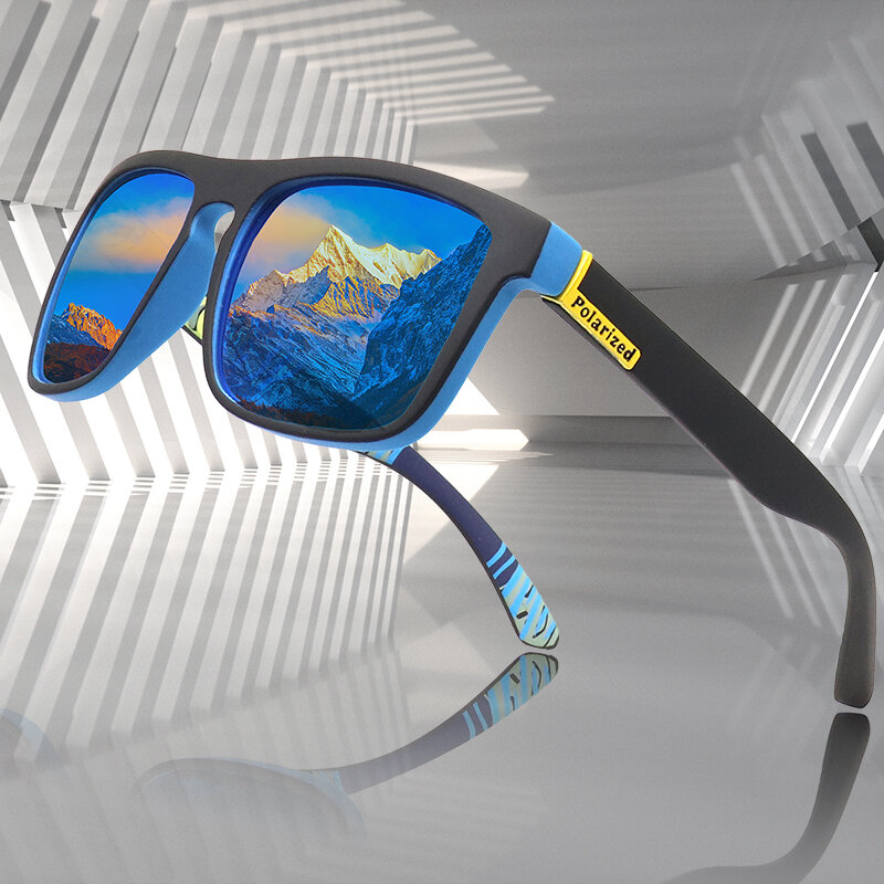 Gafas de sol polarizadas para hombre y mujer, lentes de sol masculinas de diseño de marca, clásicas, cuadradas con espejo, 2021