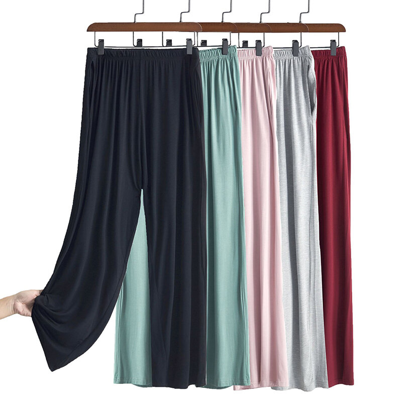 Pantalones superfinos de algodón para hombre, ropa de casa informal, de talla grande, para dormir, para la mayoría de las personas