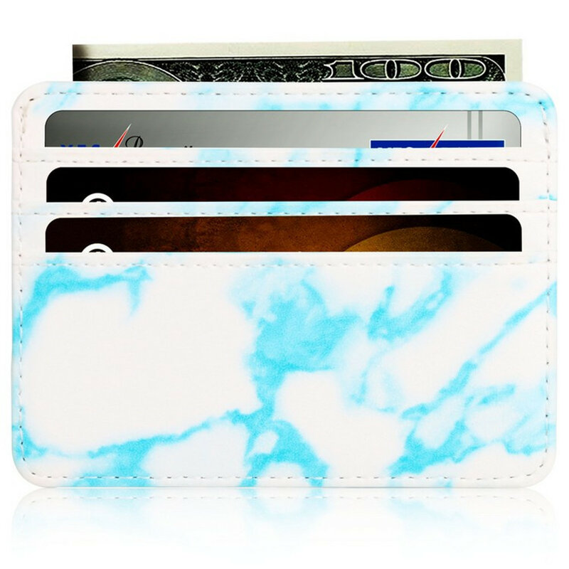 Tarjetero con patrón de mármol para hombre y mujer, cartera portátil de viaje, resistente al agua, 5 colores