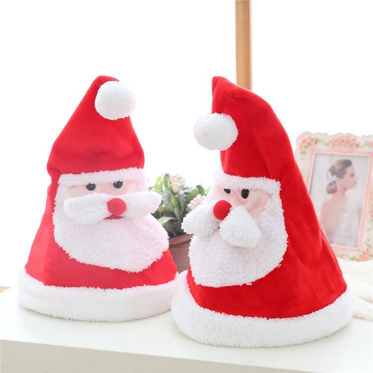 Kuulee boże narodzenie elektryczny kapelusz święty mikołaj ze światłem śpiew taniec dekoracja materiał świąteczny prezent dla prezent bożenarodzeniowy dla dzieci