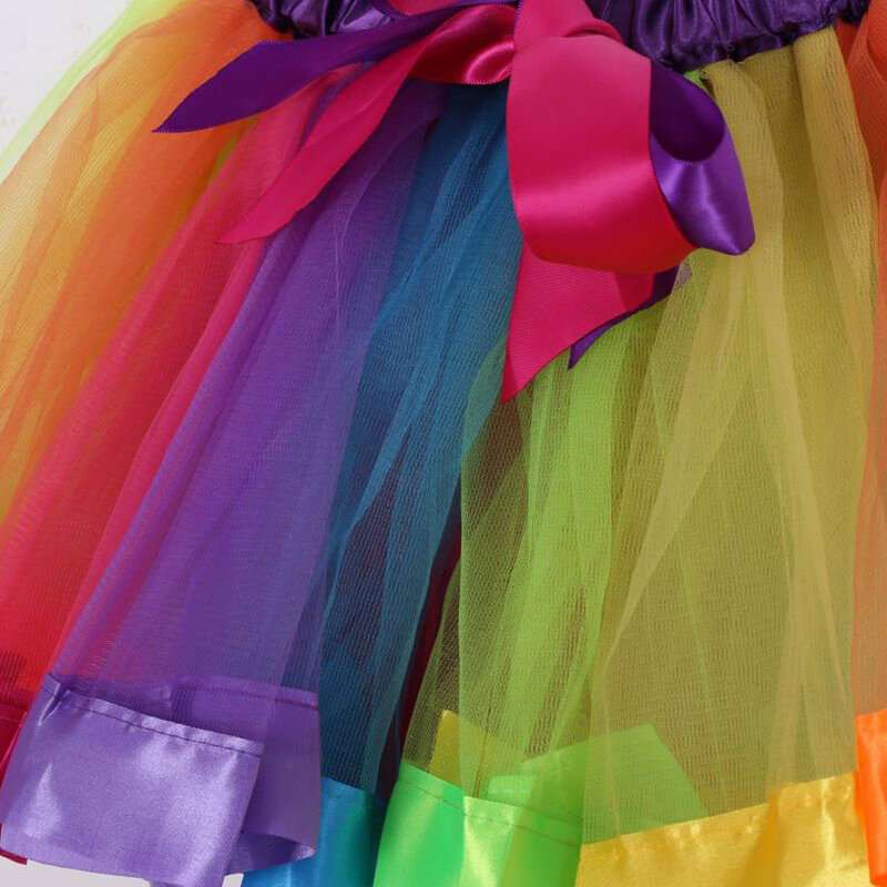 Ball Gown Miniskirt Women's Multicolour Tie-dye 3 Layered Elastic High Waist Short Skirt Fashion Adult Tutu Dancing Skirt 2021