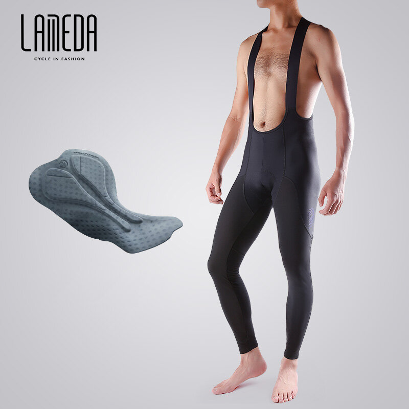 LAMEDA-Pantalones con tirantes para hombre, ropa cálida de lana a prueba de viento, para ciclismo de montaña o carretera, Otoño e Invierno
