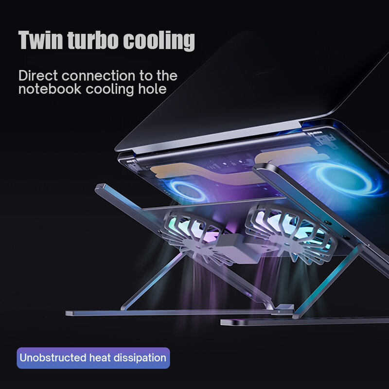 Подставка для ноутбука с RGB-подсветкой и охлаждающим вентилятором