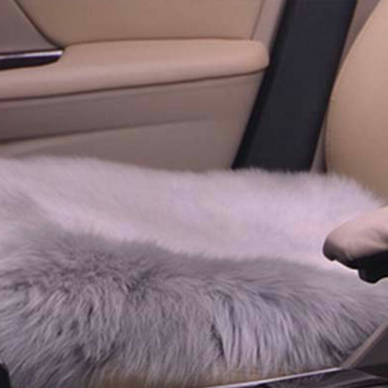 ขนสัตว์ยาวรถเบาะSheepskinฝาครอบฤดูหนาวSoft Warmเก้าอี้Padผ้าขนสัตว์ฤดูหนาวรถผ้าขนสัตว์