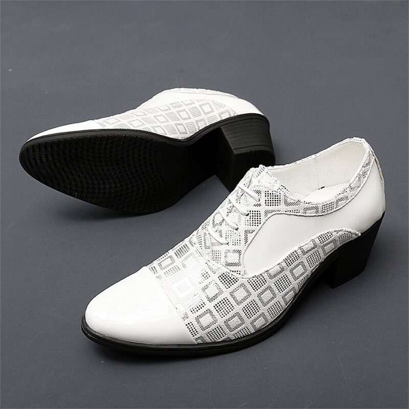 New men's leather shoes, fashion height-increasing shoes, nightclub dancer shoes,business banquet dress shoes, four trendy shoes