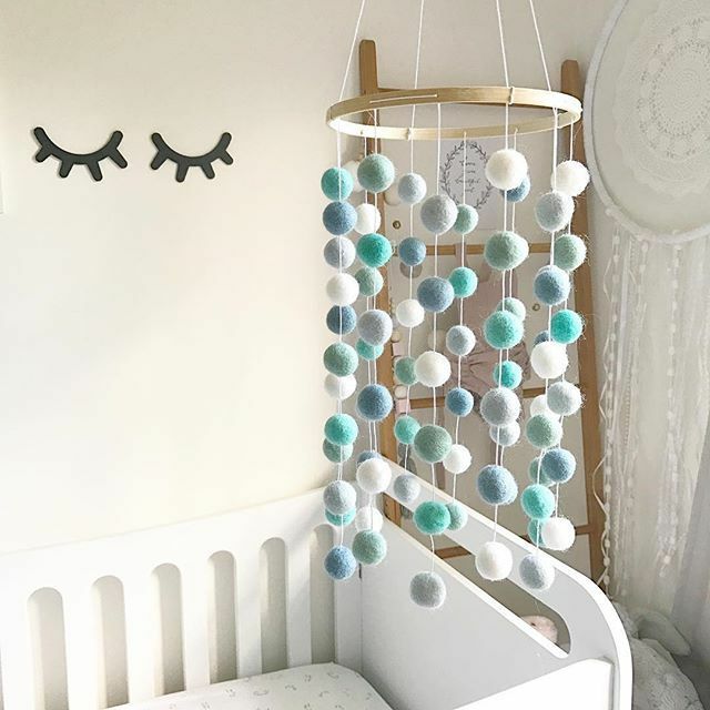 Ins estilo nórdico peludo bola círculo aeolian bell cama sino decoração do quarto das crianças sala de estar loja decoração fotográfica
