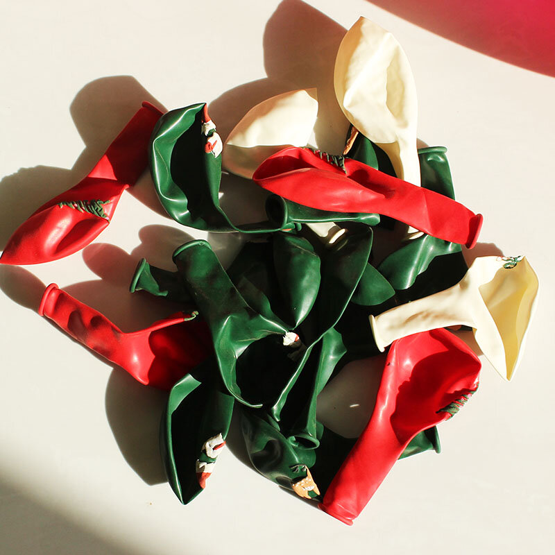Globo de látex de Color rojo y verde para fiesta de Navidad, suministros de cumpleaños para niños, 10 y 12 pulgadas, 20 Uds.