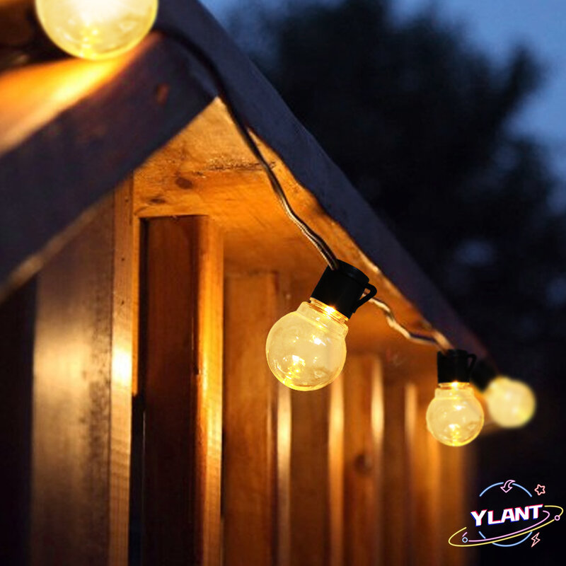 Guirnalda de luces LED decorativas con energía Solar, 2021 bombillas LED de globo, guirnalda de luces de hadas, lámpara de decoración para jardín y exteriores, novedad de 10/20