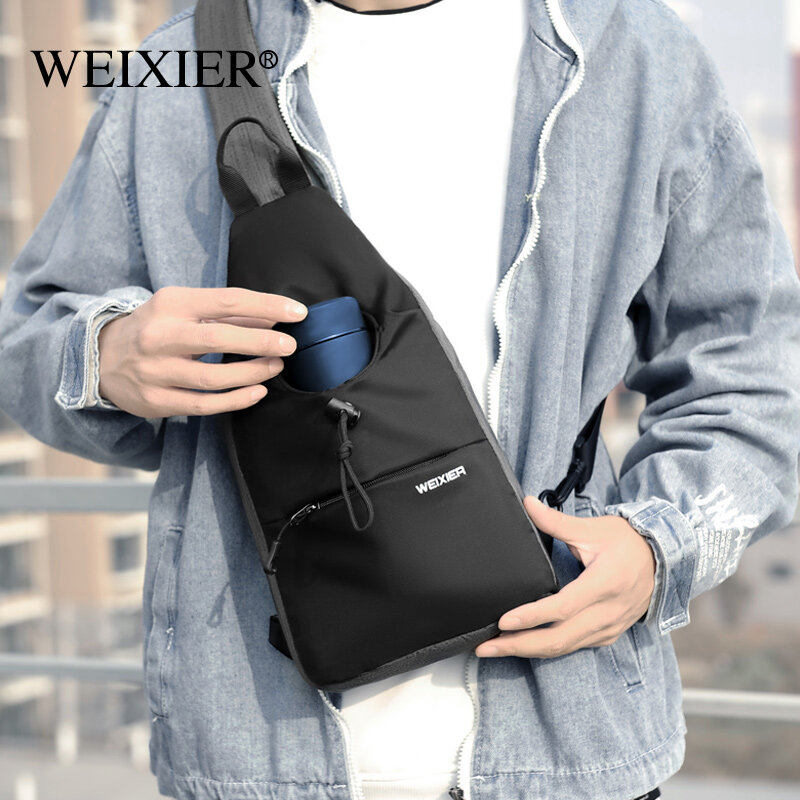 Daily Chest Bag Multifunction Crossbody Bag for Men Waterproof Chest Bag Pack Sling Bag Shoulder Messenger Bags Male Sports New