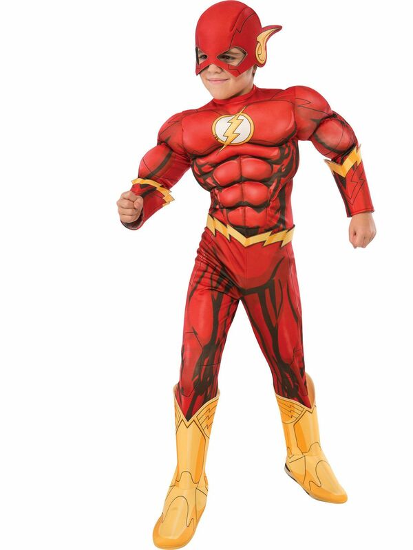 Bazzery Boy's Deluxe Flash Costume Fancy Dress Kids Fantasy Comics Movie Carnival Party Halloween Flashman Cosplay Costumes