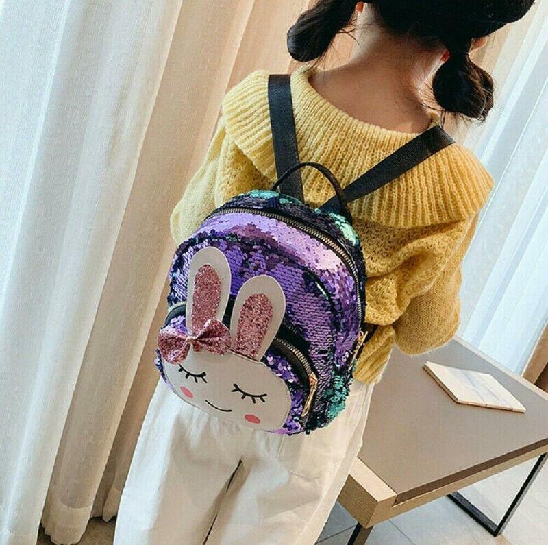새로운 패션 어린이 학교 가방 배낭 소녀 유아 토끼 인쇄 어깨 가방 아이 작은 미니 책가방