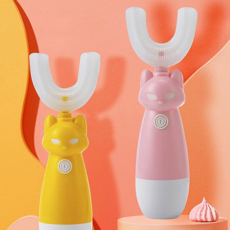 New Fashion Hot Kids Electric Soft Toothbrush Cartoon Pattern Tooth Brush for Children with U-Shaped Soft Silicone Head
