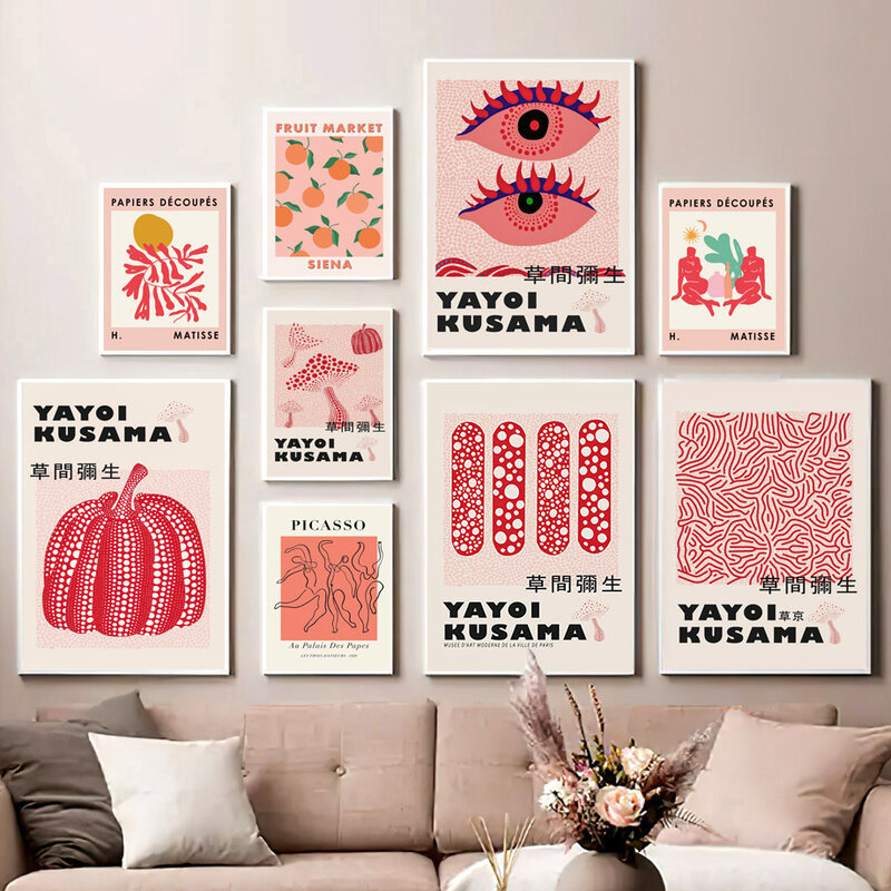 Picasso Yayoi Kusama Matisse Ästhetik Wand Kunst Leinwand Malerei Nordic Poster Und Drucke Wand Bilder Für Wohnzimmer Decor
