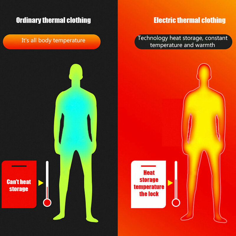 5 مناطق ساخنة داخلية الرجال النساء التدفئة USB تحكم واحد صوف مبطن دعوى الكهربائية الملابس الحرارية الشتاء سترة السراويل