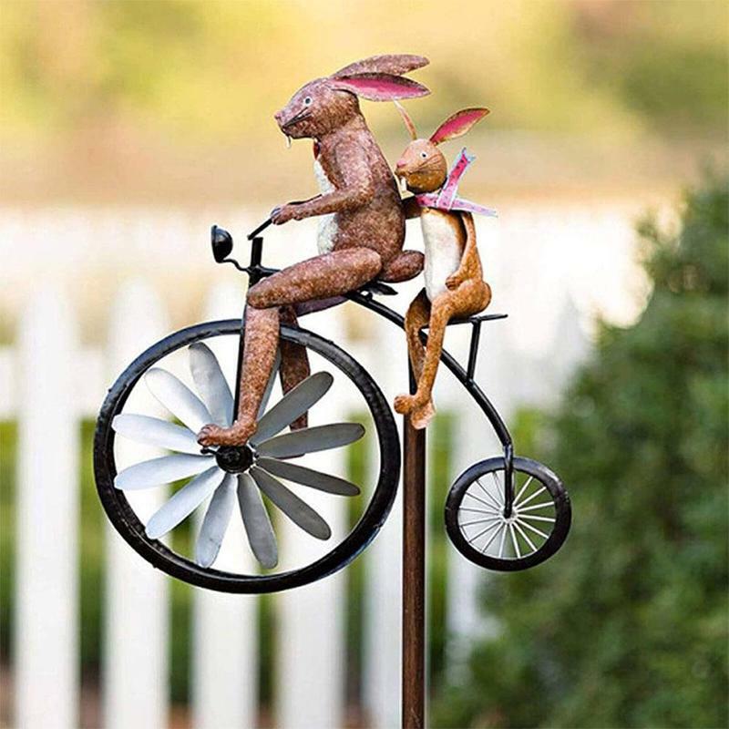 Ветряная мельница с животными для езды на велосипеде и мотоцикле, сваи для сада, кованая металлическая ветряная мельница для двора, крестов...