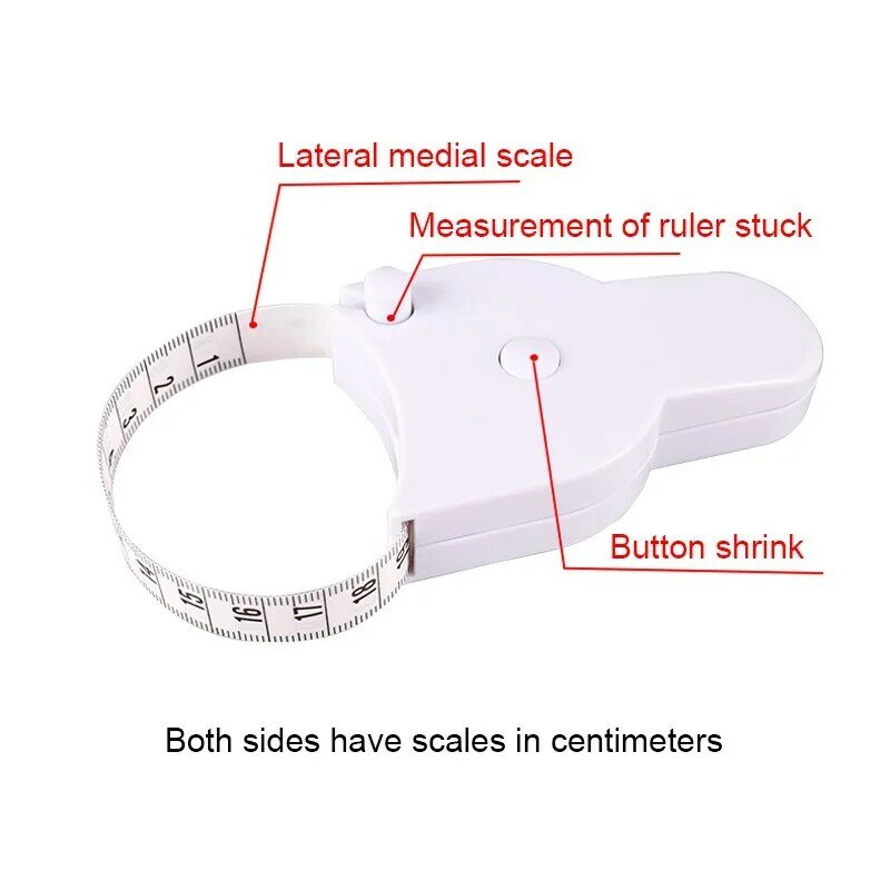 Nastro di misurazione del corpo 150cm/60 pollici misuratore di pellicola per girovita gambe misura del centimetro righello retrattile cucito su misura