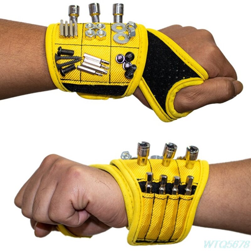 Magnetic Wristband Tool Bag Electrician Wrist Tool Belt Screws Drill Bits Holder