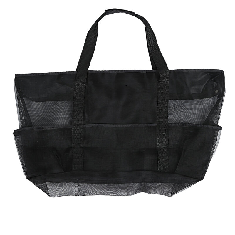 Travel Bag Tote Storage Pouch Handbag Large Capacity Mesh Bag Breathable Multiple Pockets Mesh Storage Bag for Beach Picnic