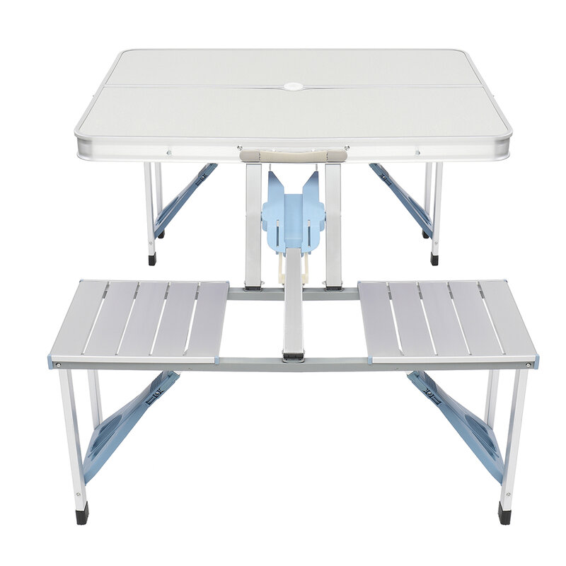 Mesa y silla plegables portátiles, aleación de aluminio, disponible en ee.uu., 1 unidad