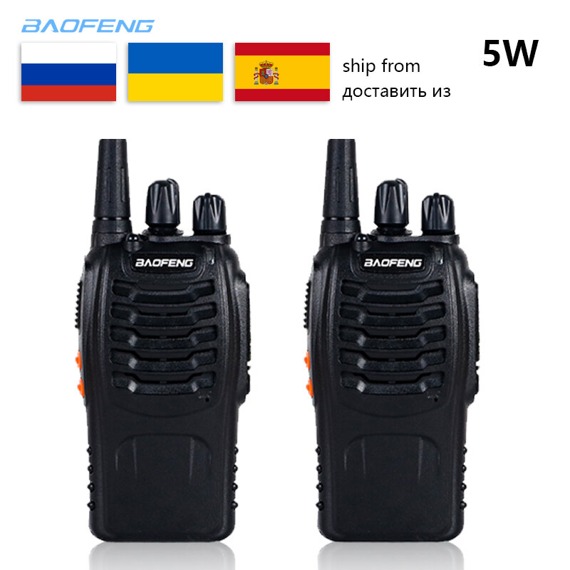 2 pezzi Baofeng BF-888S Walkie Talkie 5W palmare bf 888s UHF 16CH Comunicador trasmettitore ricetrasmettitore 2 vie radio all'aperto