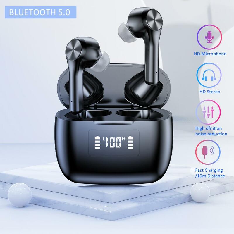 T9 TWS Bluetooth 5,0 auriculares caja de carga inalámbrico auriculares HD estéreo impermeable auriculares deportes auriculares con micrófono