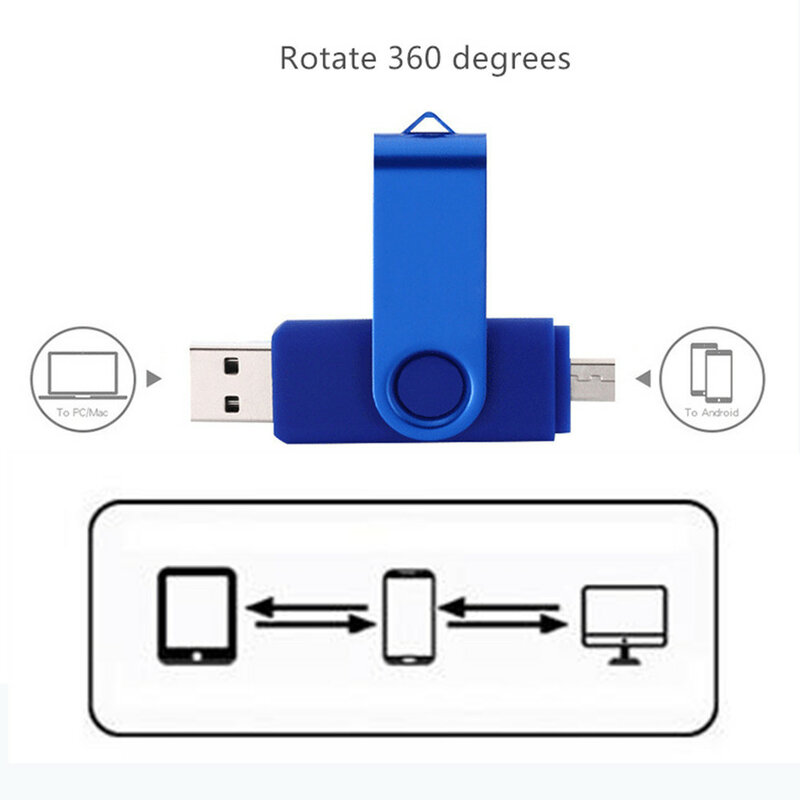 Pendrive de Metal con rotación de 360 °, unidad Flash Usb OTG 3 en 1 Tipo C 2,0, 4GB, 8GB, 16GB, 32GB y 64GB, Memoria con logotipo de regalo