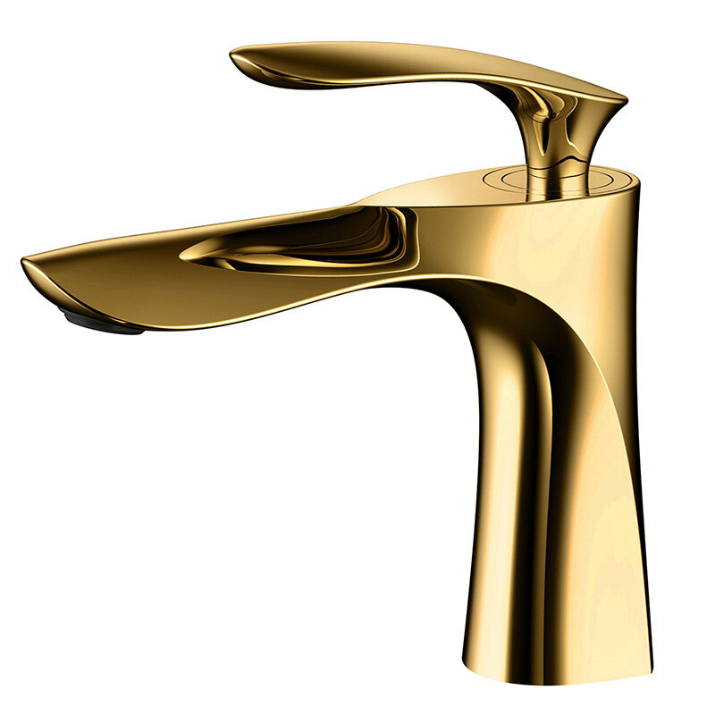 Solid Brass Bathroom Basin Faucets Sink Mixer Tap Hot & Cold Single Handle Deck Mounted Lavatory Crane Water Tap Rose Gold/Black