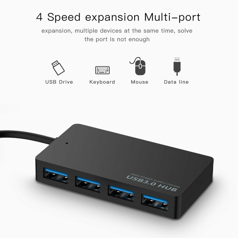 1pc High Speed USB 3.0 HUB Multi USB Splitter 4 Ports Expander Adapter Multiple USB Expander Computer Accessories For Laptop PC