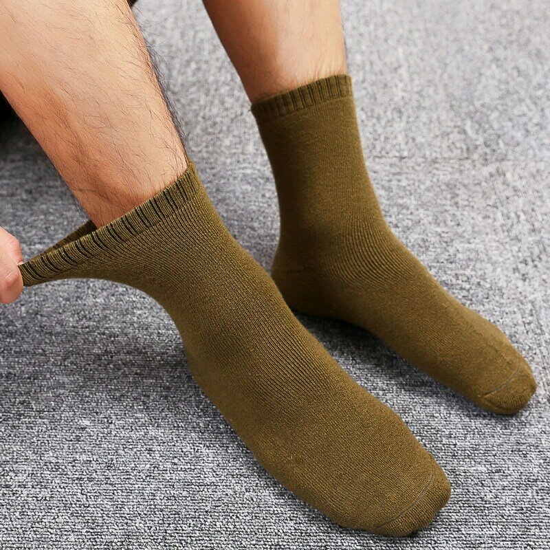 جوارب رجالية شتوية, جوارب رجالية شتوية سميكة دافئة عالية الجودة Harajuku ريترو سنو غير رسمية مضادة للتجمد