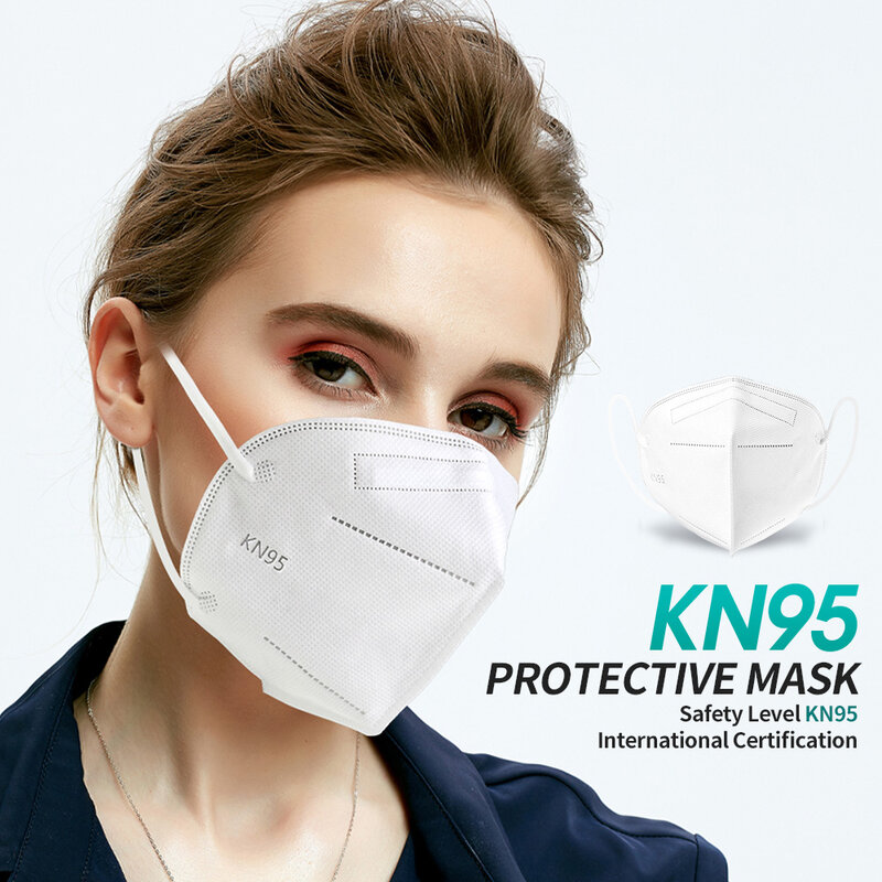 Mascarilla FFP2 reutilizable para adulto, máscara con filtro de 5 capas, certificado CE, KN95, de 10 a 200 piezas