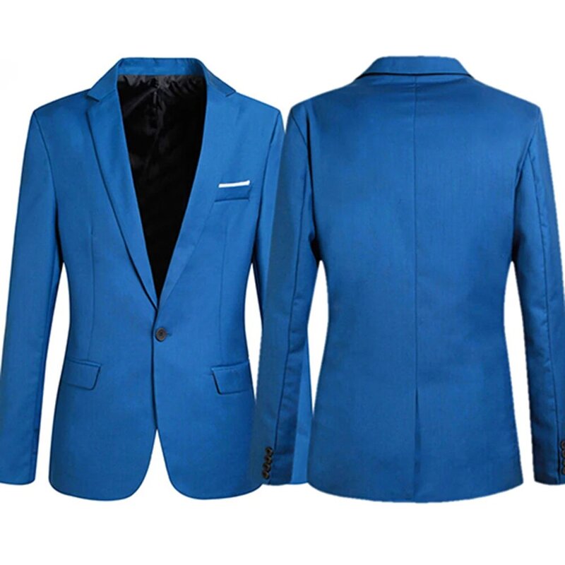男性のブレザーのスリムビジネスオフィス新郎パーティー衣装韓国男性スーツポケットトッププラスサイズm-5XL