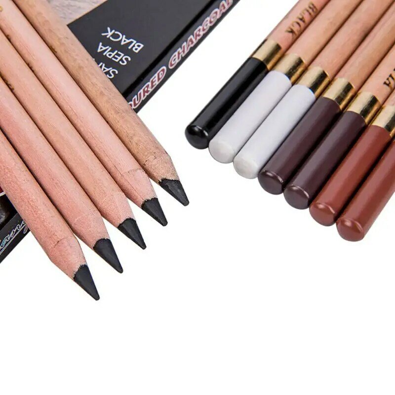 12pcs/box Soft Pastel Wood Pencil Crayon Charcoal Pencils for Sketching Drawing 24BB