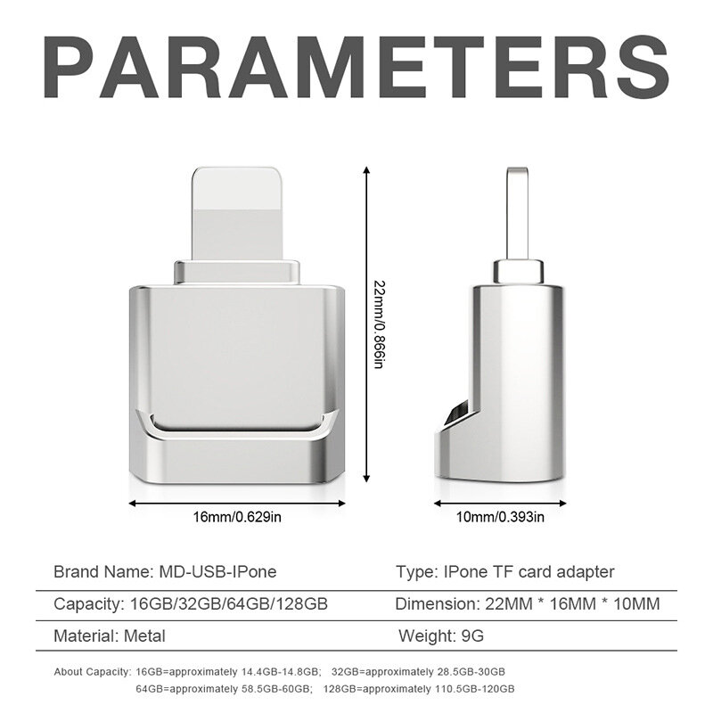 OTG Konverter micro SD TF Adapter Mini Kartenleser Smart Memory Kartenleser 2 in 1 Für iPhone 13 12 für iOS 14 13